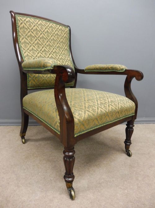 Superb 19th Century Rosewood Armchair Library Chair William IV Circa 1850