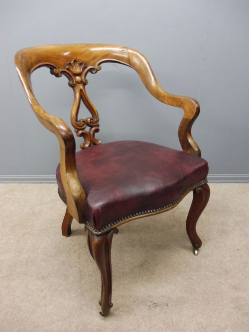 Large Comfortable Mahogany Desk Chair Circa 1850
