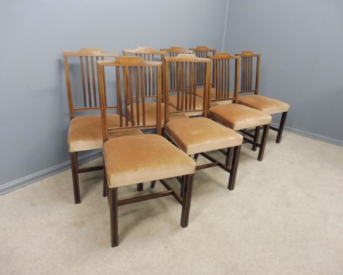 Set of 8 Inlaid Mahogany Dining Chairs Circa 1900