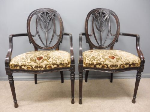 fig 1. SET OF 6 SUPERIOR QUALITY MAHOGANY DINING CHAIRS CIRCA 1900