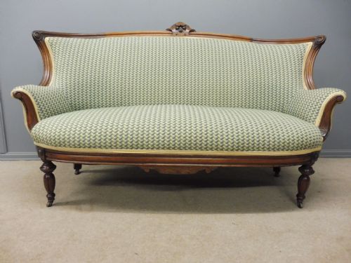 Victorian Oak Show Frame Sofa