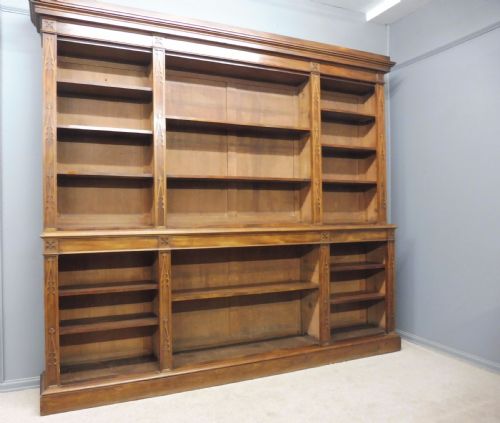 Large 19th Century Mahogany Open Bookcase