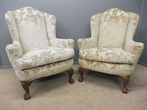 Classic Pair of Georgian Style Armchairs Circa 1920