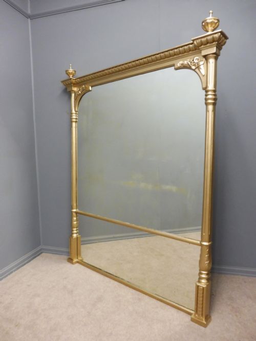 Large Victorian Gold Framed Dressing Room/ Overmantle Mirror