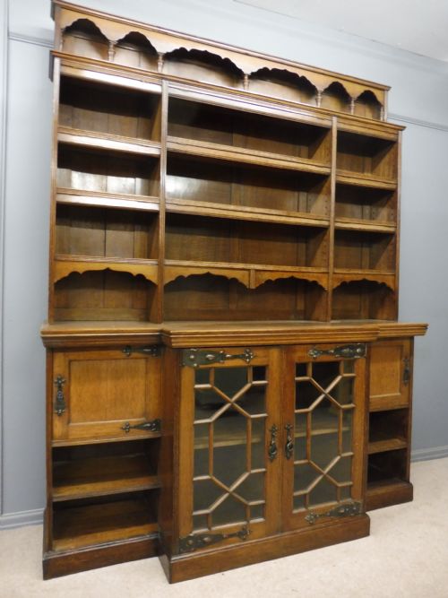 Large Oak Arts and Crafts Library Bookcase
