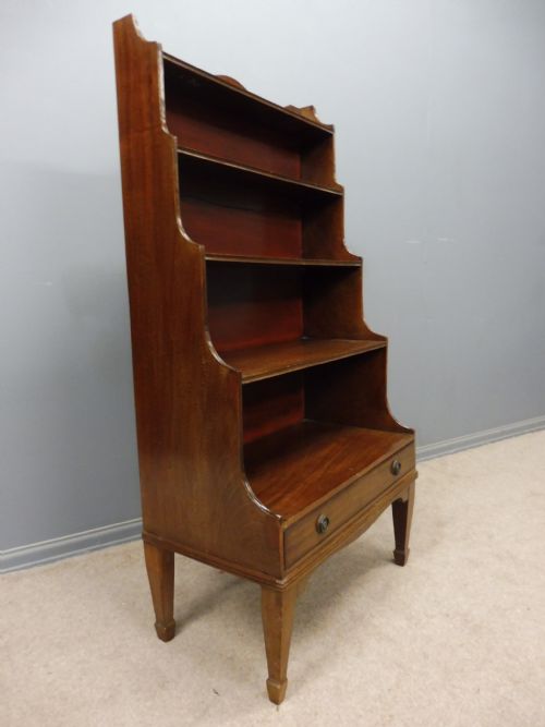 Small 19th Century Mahogany Waterfall Bookcase
