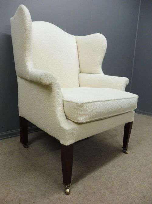 Generously Sized Antique Winged Armchair Circa 1900