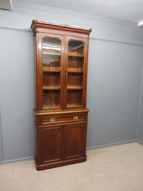 Victorian Round Cornered Cabinet Bookcase