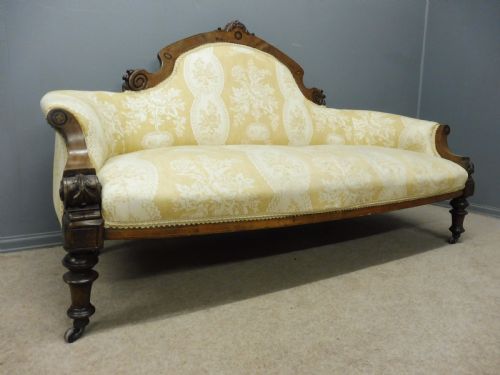 19th Century Walnut and Inlaid Show Frame Sofa