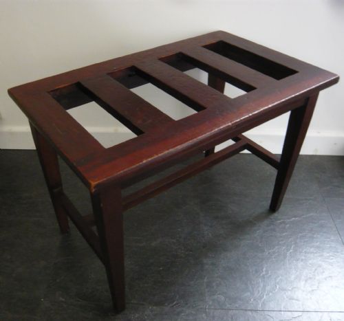 Splendid Mahogany Edwardian Luggage Suitcase Stand C 1910