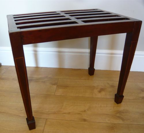 Edwardian Mahogany Luggage Stand Satinwood Inlay C1920
