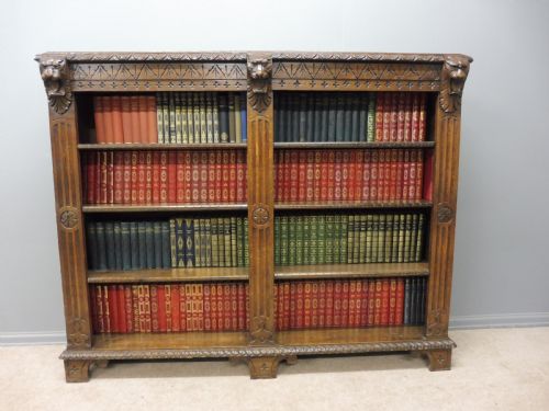 Victorian Oak Carved Bookcase