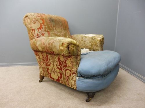 Victorian Howard Style Armchair for Re Upholstering