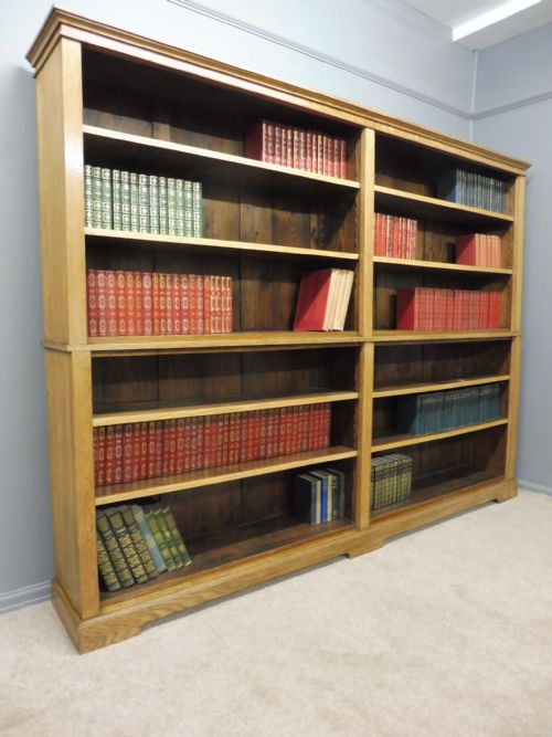Large Oak Open Bookcase