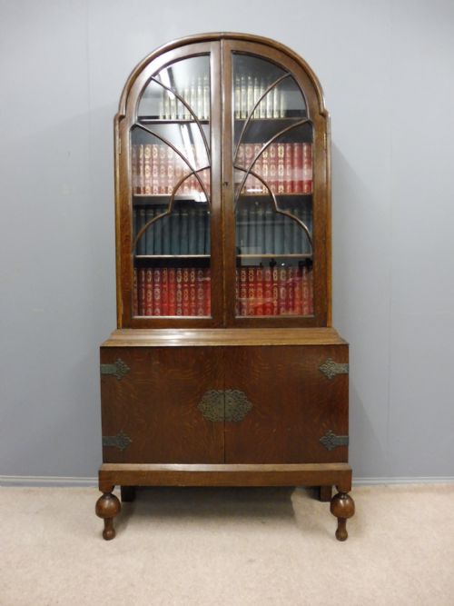 Oak Dome Top Bookcase Circa 1920
