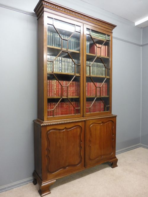 Edwardian Mahogany Cabinet Bookcase Circa 1910