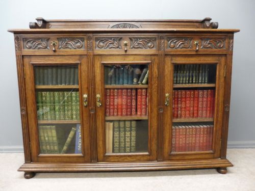 3 Door Quality Oak Bookcase