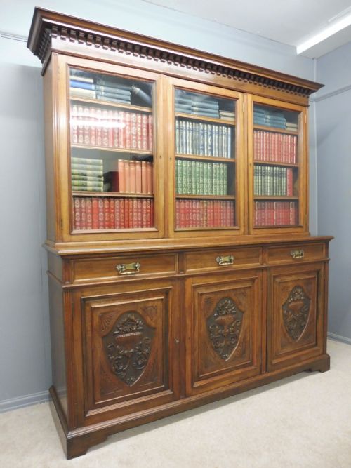 Victorian Walnut Library Bookcase