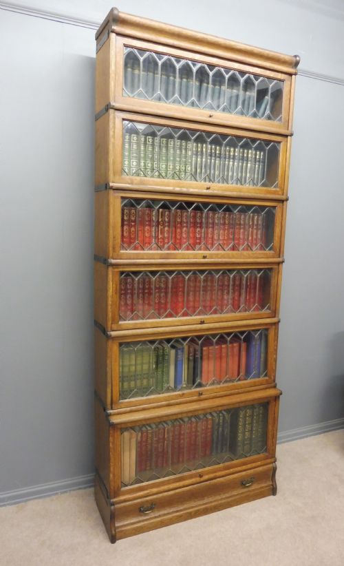 Tall Golden Oak Globe Wernicke 6 High Bookcase