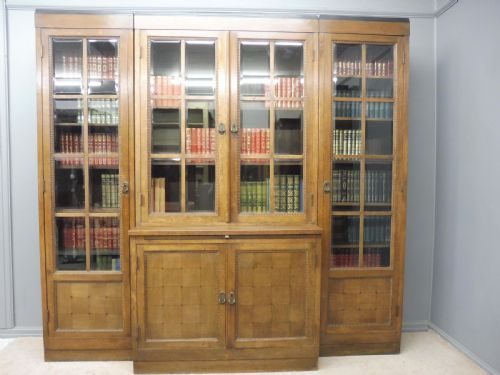 3 Section French Oak Art Deco Bookcase Circa 1920