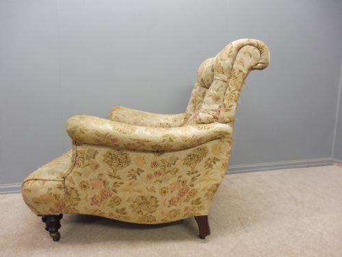 Victorian Howard Style Long Seated Armchair