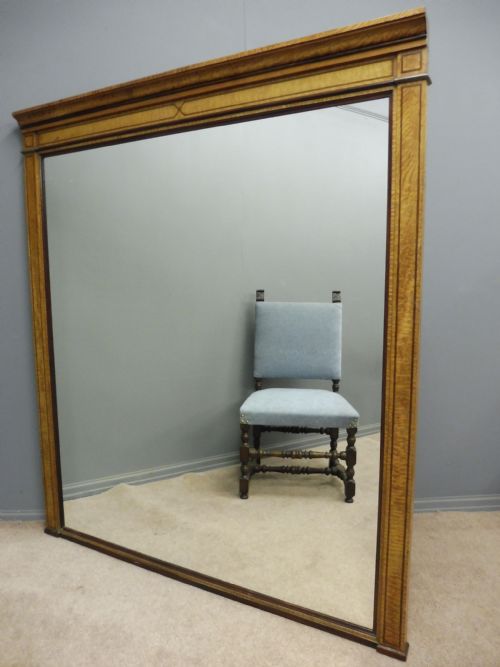 Very Large Rare Hungarian Ash Framed Mirror