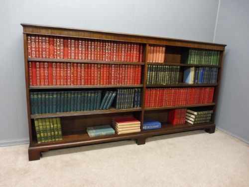 Long Edwardian Mahogany Bookcase