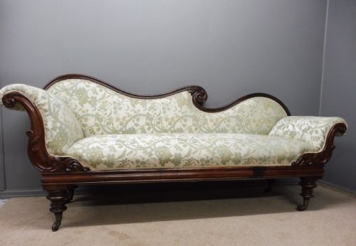 Victorian Mahogany Scroll End Sofa  Circa 1870