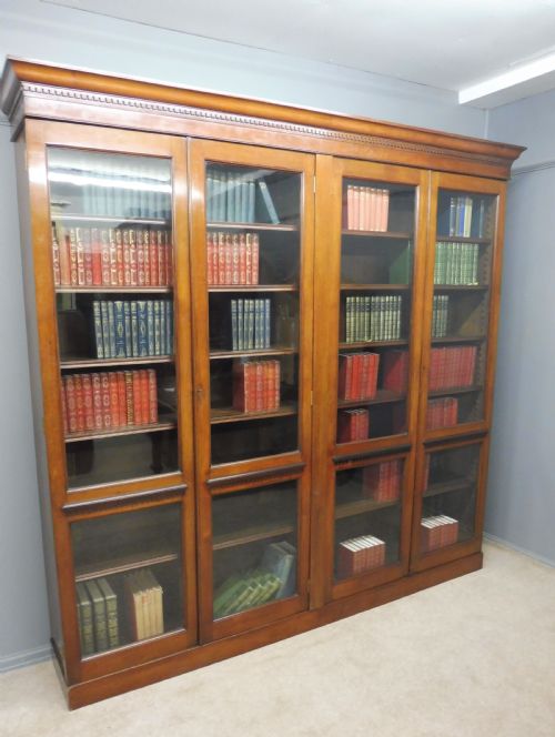 Very Large Victorian Mahogany Glazed Bookcase