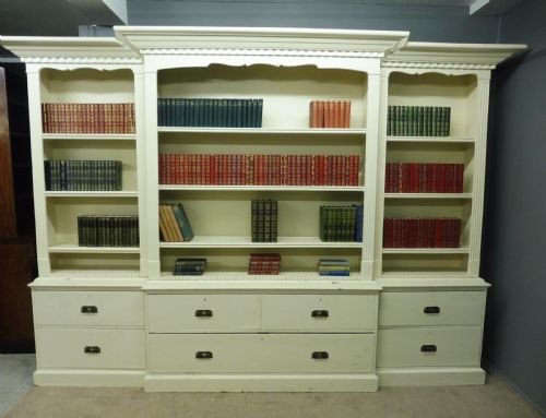 Large Victorian Painted Pine Bookcase