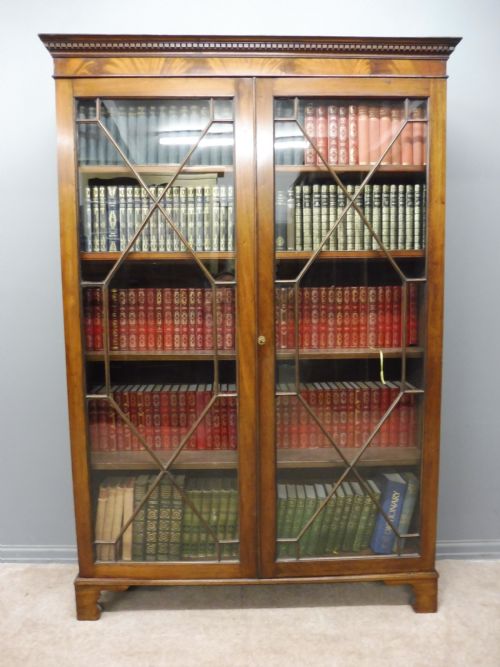 Edwardian Mahogany Glass Fronted Bookcase