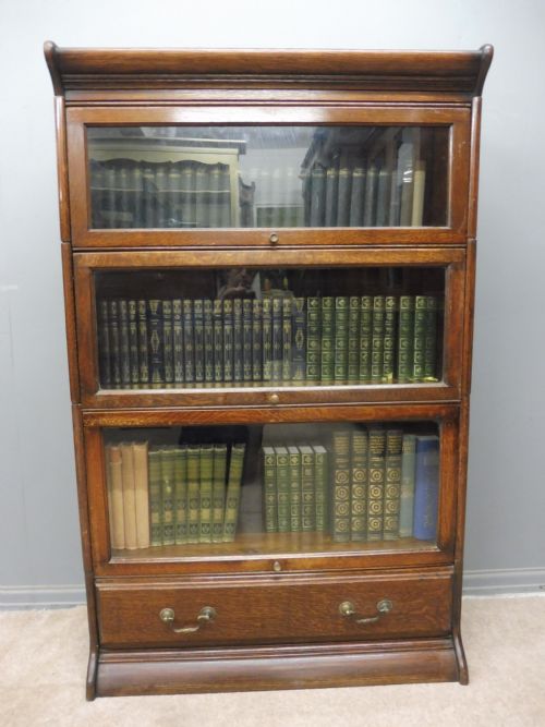 fig 1. OAK STACKING SECTION LAWYERS BOOKCASE BY GUNN