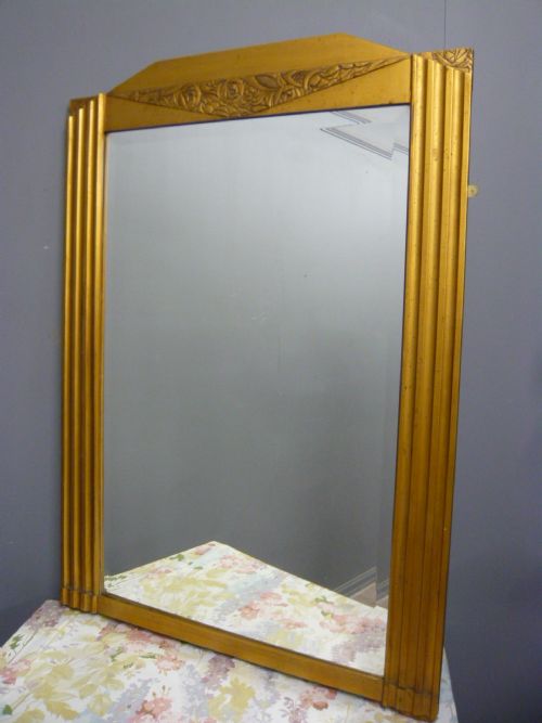 Large French Gilt Art Deco Mirror C 1920