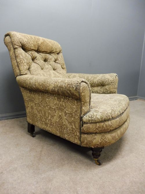 Victorian Walnut  Howard Style Armchair Circa 1880