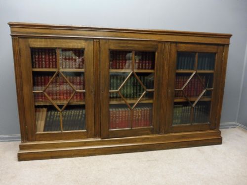 Edwardian Oak 3 Door Bookcase