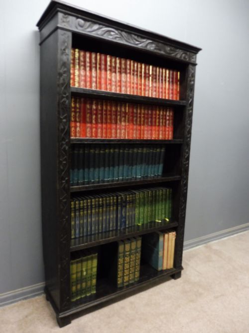 Carved Oak Victorian Bookcase