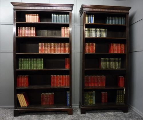 Pair of 19th Century Mahogany Alcove Bookcases