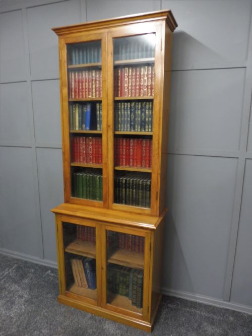 Slim Light Walnut Glazed Bookcase