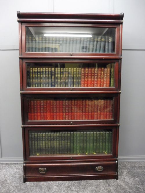 Mahogany Globe Wernick Sectional Lawyers Bookcase