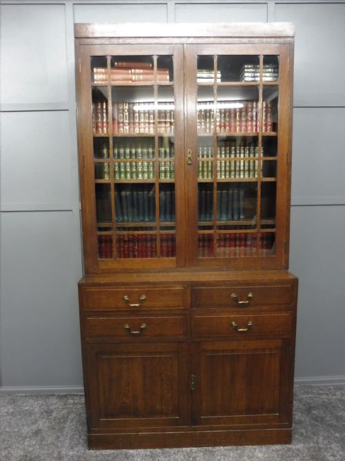 Oak Arts and Crafts Cabinet Bookcase