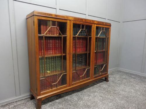 Mahogany 3 Door Bookcase