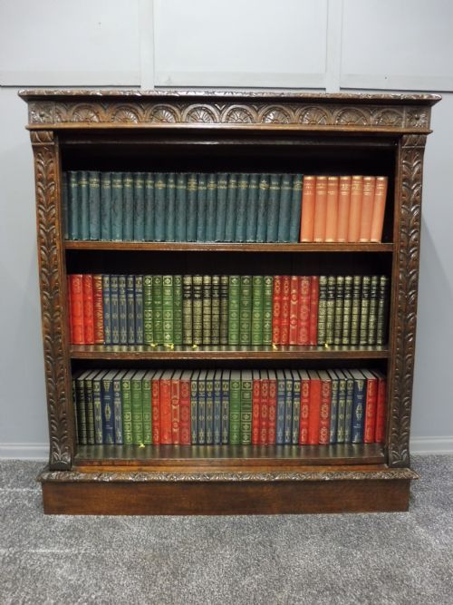 Victorian Carved Oak Bookcase
