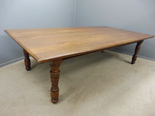Large Antique Walnut Dining Table Seats 10