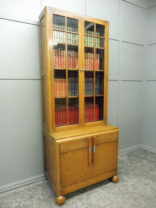 Oak Art Deco Bookcase Circa 1930