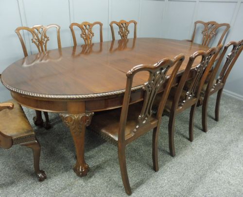 Edwardian Dining Table and 8 Chairs with Ball and Claw Feet Circa 1900