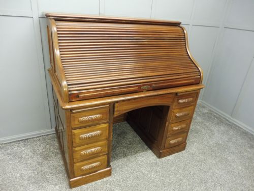 Edwardian Mahogany Roll Top Desk