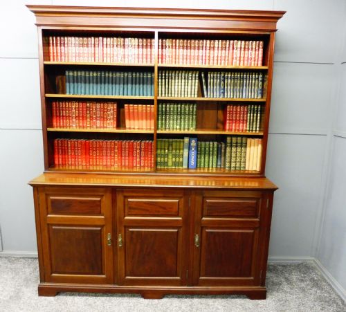 Mahogany Bookcase on Cupboard