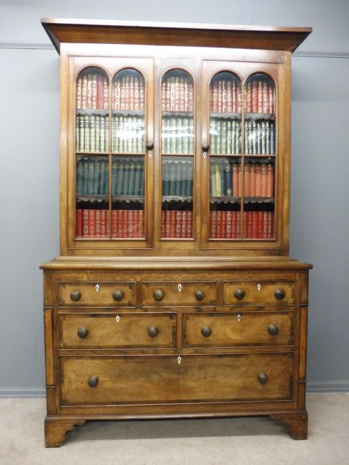 Early 19th Century Bookcase on Chest