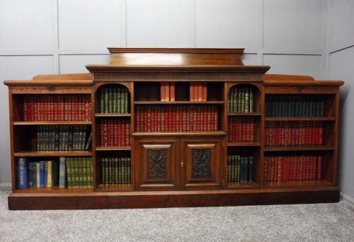 Impressive Victorian Period Walnut Open Bookcase