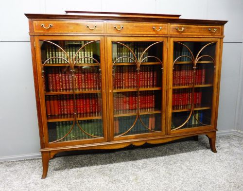 Edwardian Mahogany Inlaid Bookcase